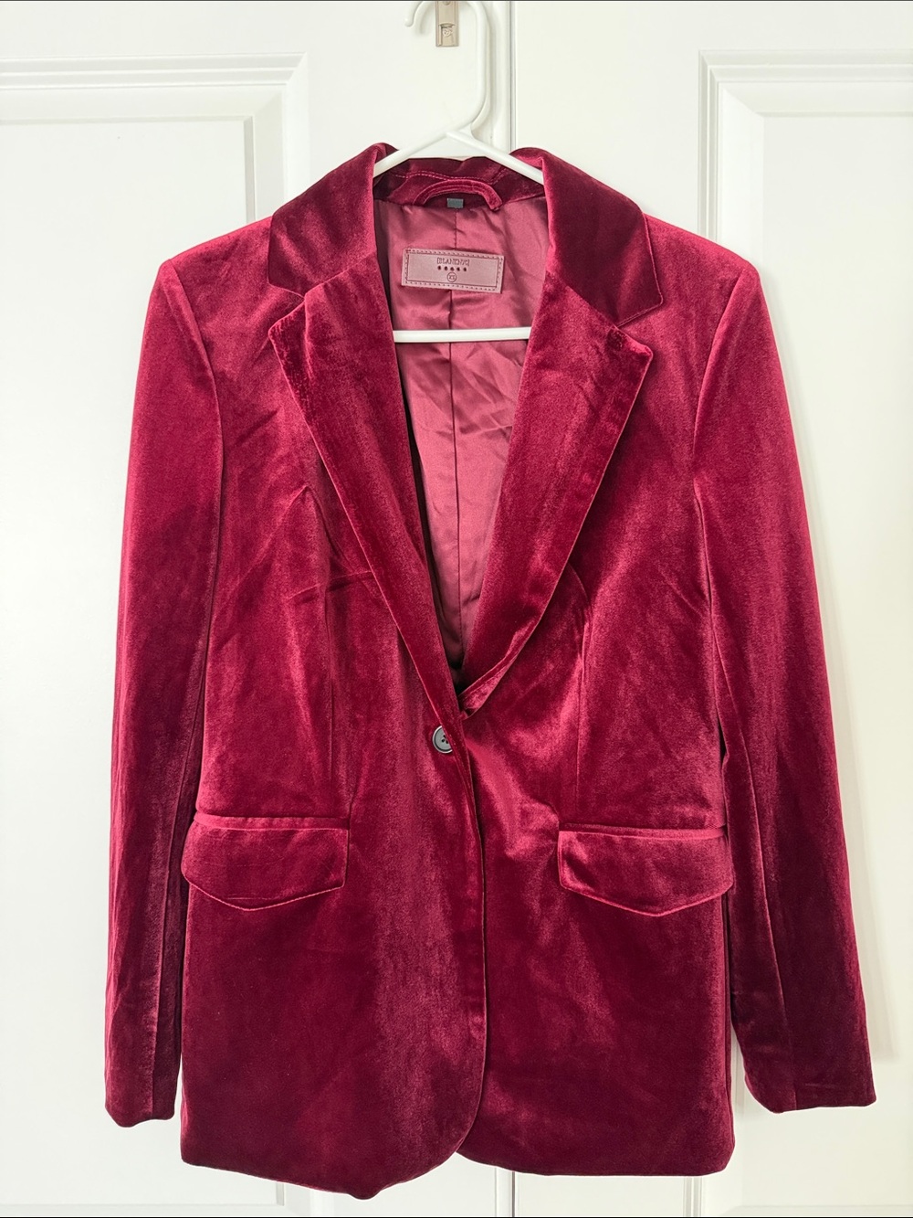 Blank NYC Velvet Blazer - Wine Red